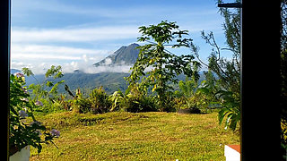View of the ARENAL VOLCANO while they masturbate me