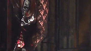 Lesbian Halloween Scene 1 Gorgeous Lesbian Vampire Brunettes in Latex Eating Each Other Out