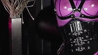 Cristal Kinky Rubber Doll Face Sitting and Chastity Cock Tease