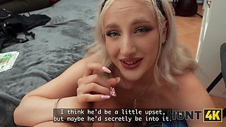 Hunt4k. blonda nails a stranger while her bf relax