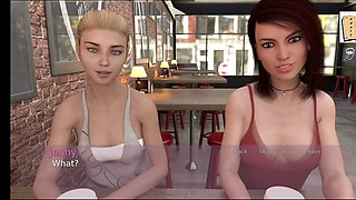 Three-dimensional triangle featuring big-assed brunettes and a blonde teen in an erotic adventure