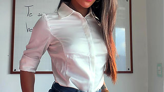 Sexy Secretary Seeks to Please Her Boss