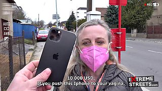 Extreme Streets Ep 12: Milf Stuffs iPhone in Vagina for 10k Bucks