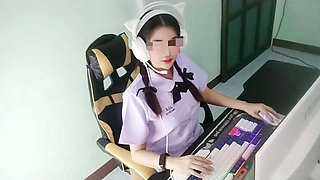 Thai Teen Student Crying Fuck in School Uniform - Homemade 4K Sex