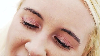 Blonde Russian Teen Daruma Rai POV Foreskin Play BBC Blowjob