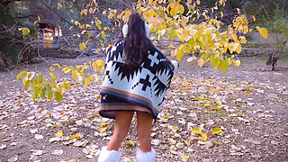 Arab MILF with a big ass solo outdoor