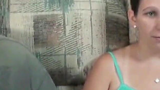 Bella, 9 months pregnant and on the casting couch for a nice cream pie