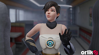 Tracer Gets Bored and Services Two Bbcs - Premium 3D Overwatch Animation