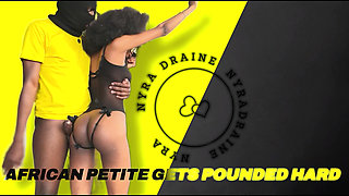 Petite Black Beauty Meets a Stranger- Rough BBC Drilling and Creampied