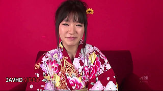 Chiharu delivers passionate JAV blowjob then gets fucking intense in her Kimono