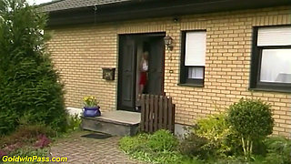 Rough German big cock anal party