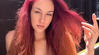 Italian XXL boobies Cougar Artemisia Love super-sexy smoking outdoor