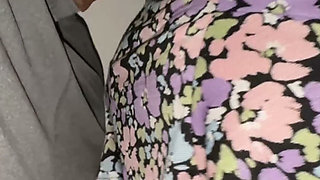 Big-assed Woman Touches a Stranger's Erect Penis. Flash Dick!!