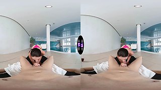 Horny girlfriend globs bathing suit and demands hot jizz on her tummy - tmwvrnet