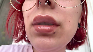 Close up Smoking with Lipgloss