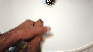 Quick Blowjob in the Bathroom at My Parents' Place-we Almost Got Caught.