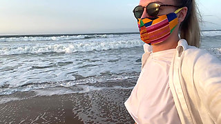 Blonde Amateur with Big Tits Is Walking Without a Bra