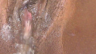 African Creamy Cunt Gets Filled up with Hot Sperm by Big White Cock