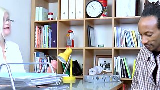 Chubby Blonde Granny Nurse Examines BBC Patient