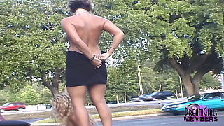 Park Flashing with Two Cute College Girls