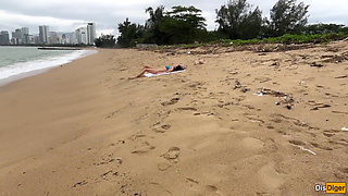 Babe Can I Cum on Your Tits? - Cock Flashing on the Beach