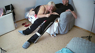 Mother-in-law Gives a Long Deep and High-quality Blowjob Before My Cumshot in Her Mouth