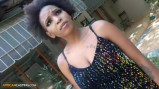 I kept this EBONY MILF moaning through the interview... she chose to ride my BWC - African Casting