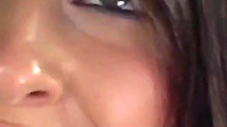 She's eighteen and Abby Lane a slut with a shaved pussy and sexy tattoos gives her pussy to a hard cock