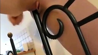 Bed Post Deep in Her Pussy - Close Up Masturbation