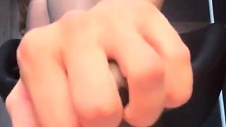 Classy blonde enjoys foot fetish