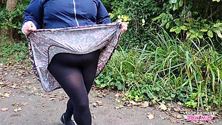 Tits Out in the Woods - Flashing My Big Heavy Stepmommy Milkers and Ass While Out for a Walk in the Forest - so Naughty Arent I