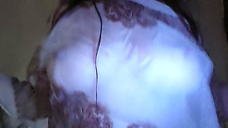Oiled titties massage with riding session