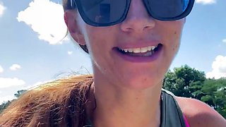 Amateur Outdoor Brunette Masturbates
