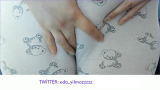 Cameltoe- Swollen Pussy- Masturbate with Pajama- Rubbing Pussy with Pajama