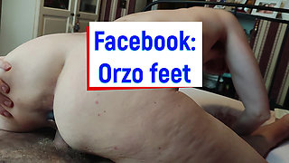Orzo reverse rides cock with a butt plug