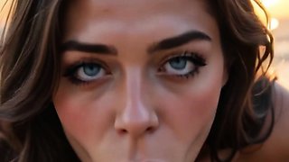 Hot babe blowjobs huge white cock