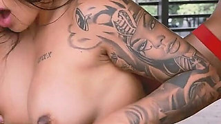 A BBC Construction Worker Inserts His Large Penis Into His Busty Boss on a Terrace - Brandon Cruz & Mariana Martix