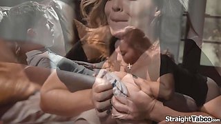 Busty milfs seduced by her teen neighbor