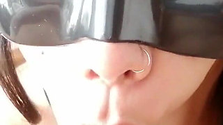 Black Rabbit Mask Blowjob
