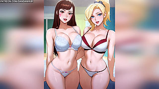 D.Va and Mercy Overwatch Hot Lesbian Scenes