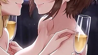 Hentai Lesbian Threesome at a Private Party