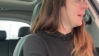 Canadian Hottie Gets off in the Drive Thru!