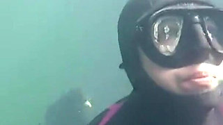 Diving in My Shiny Two-piece Wetsuit