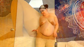 Pregnant pantyhose tease and masturbation