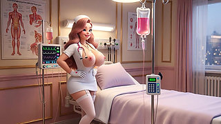 Stunning Busty Nurse with Enormous Breasts Gives Sensual Tit Massage Then Enjoys Passionate Sex on Medical Bed