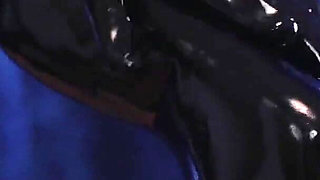 Sexy Latex Model with Curvy Body Rubber Erotic Teasing..