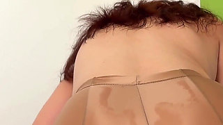 Satin Pantyhose Thigh Job, Assjob, Blowjob & Cowgirl