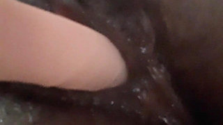 Closeup Fucking My Black Pussy with White Didlo