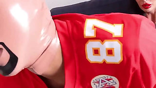 Xxl Strapon Dominates Chiefs Tight-end Into a Pussy Licker
