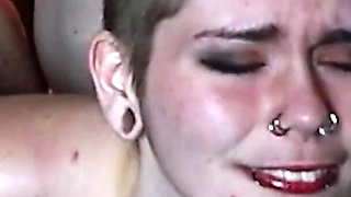 Shaved Head Punk Girl Fucked by Old Man